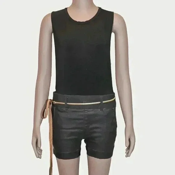 Zvoov Black Coated Cotton Shorts Size Small‎ Casual Formal Evening Fall Shorts